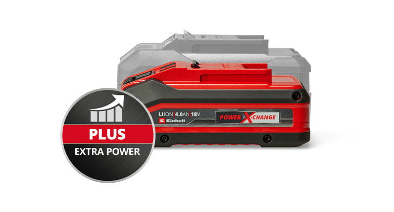 a Einhell Power X-Change battery with plus-technology